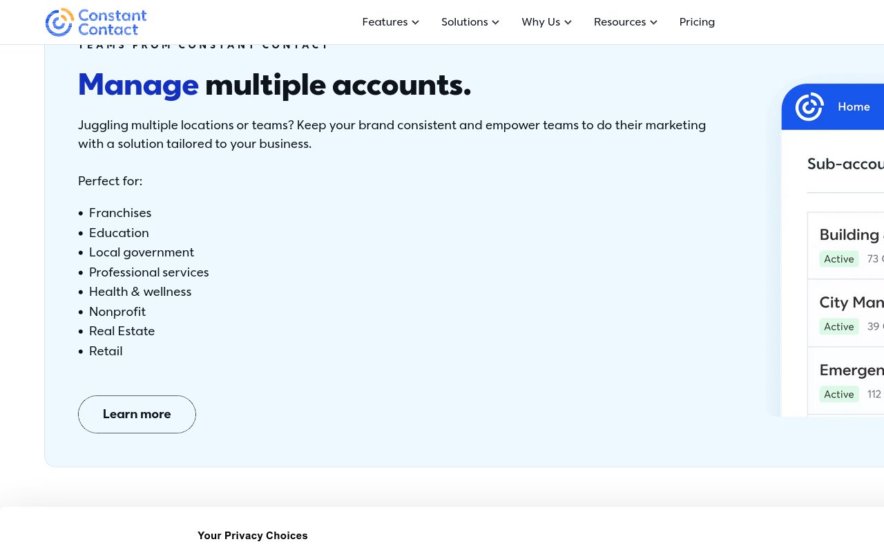 Constant Contact - website image