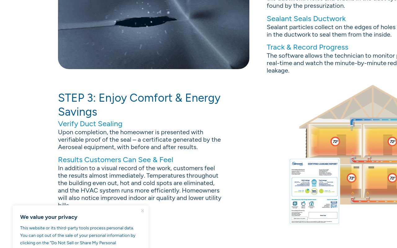 Aeroseal HomeSeal Connect Duct Sealing System - website image
