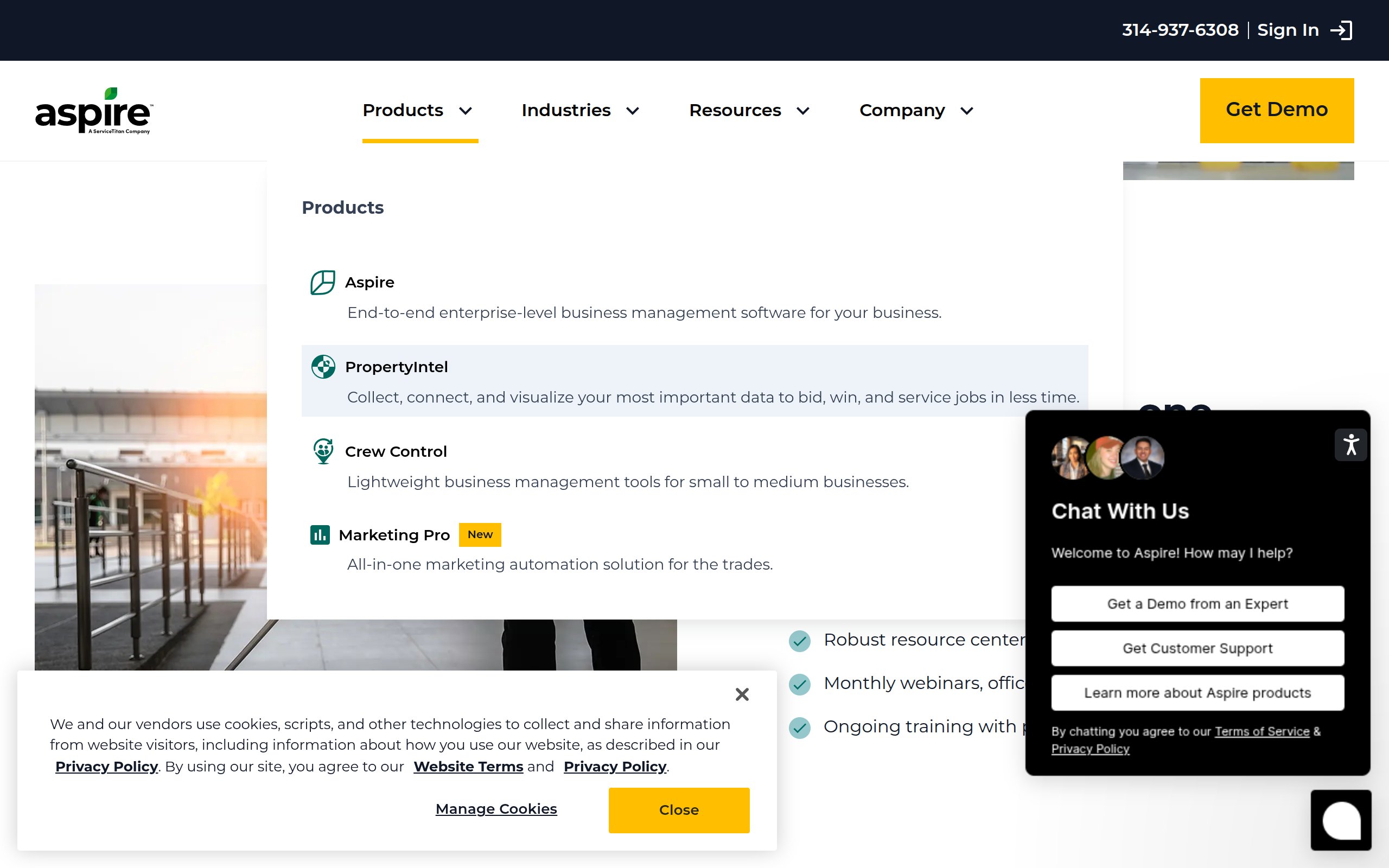 Aspire - website image