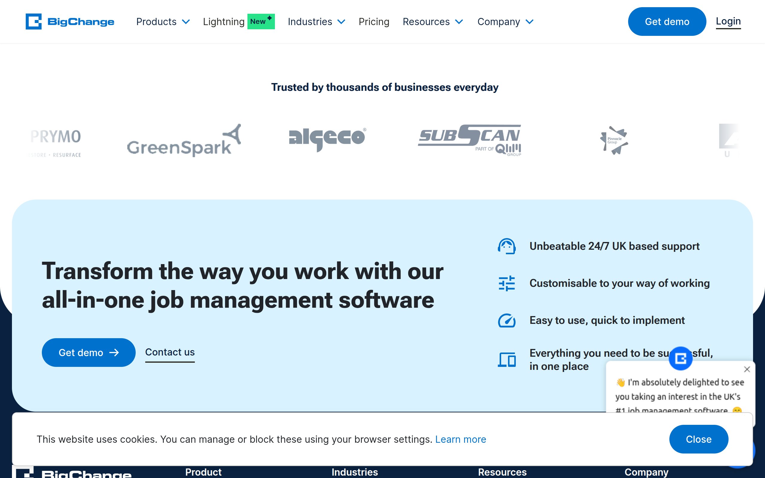BigChange - website image