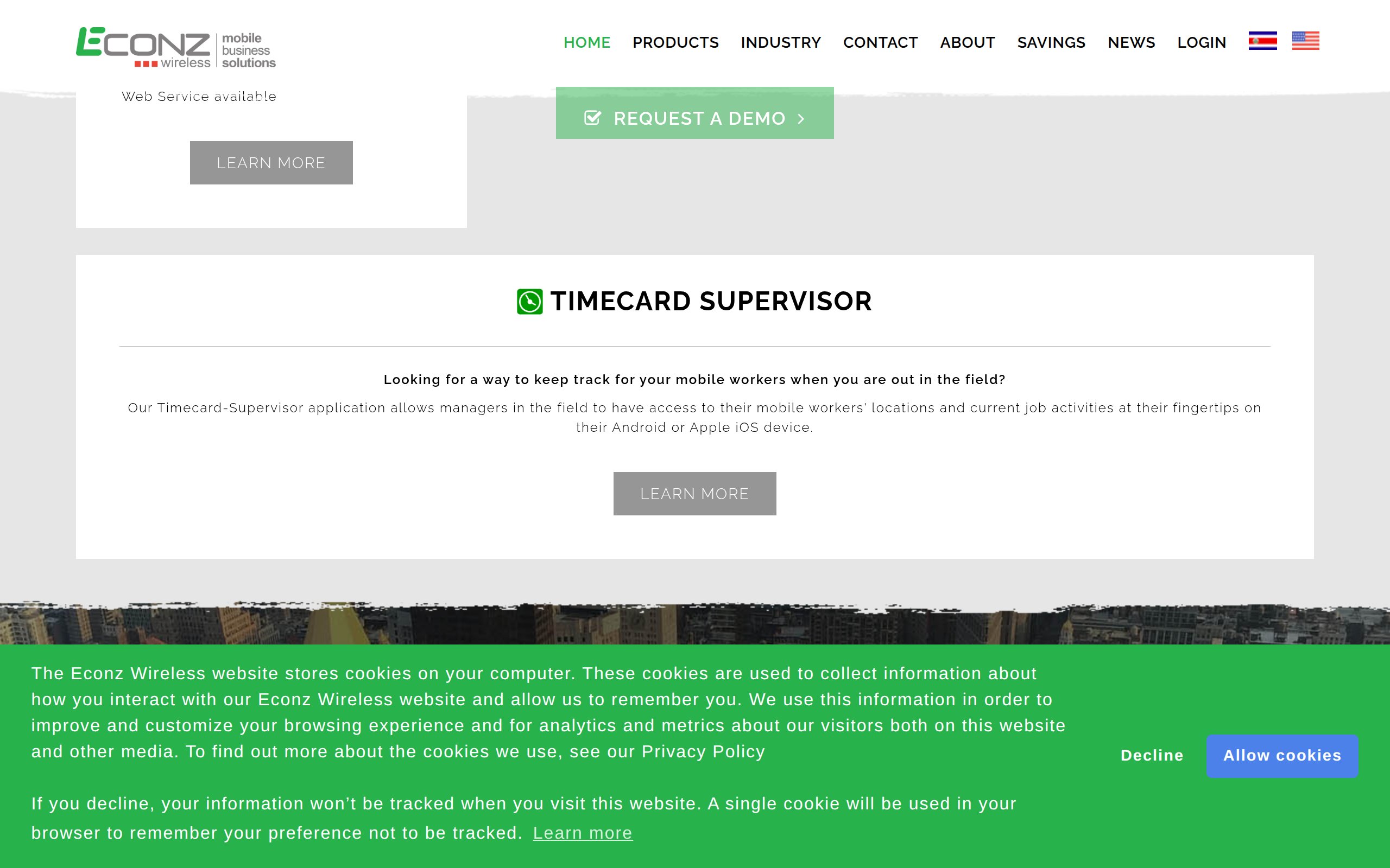 Econz Wireless Timecard - website image