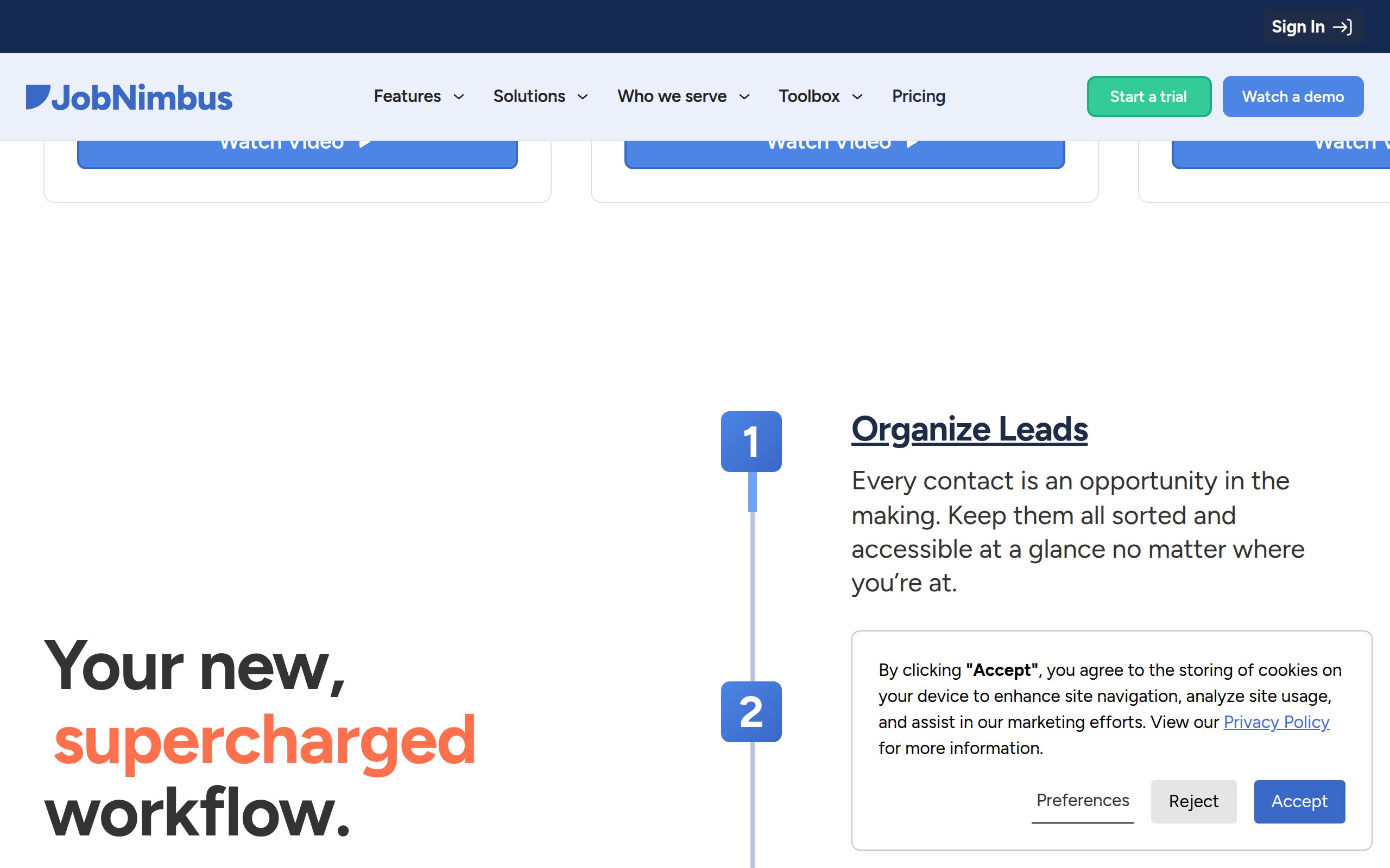 JobNimbus - website image