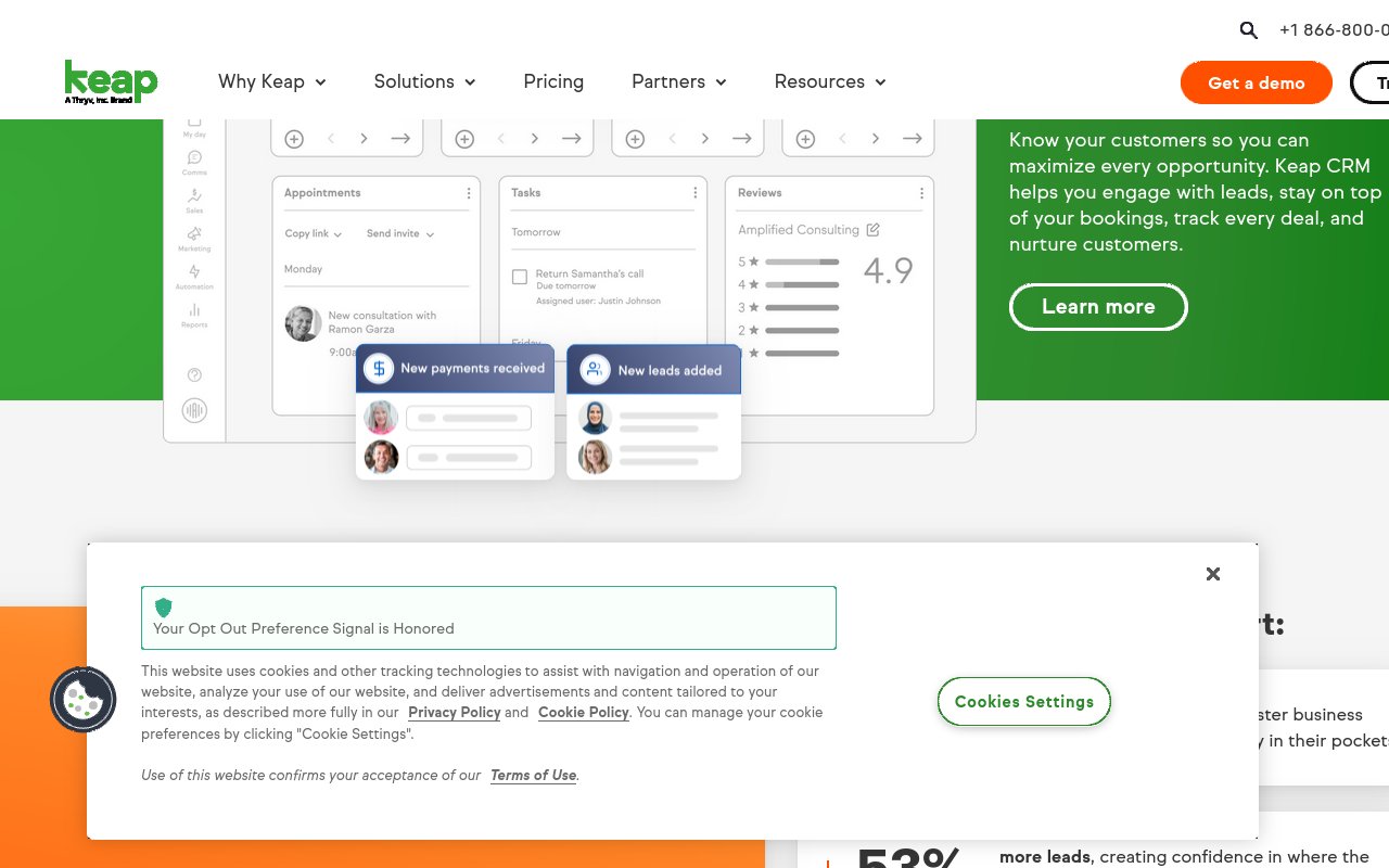 Keap - website image