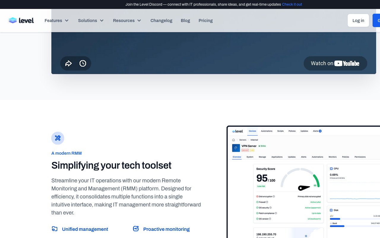 Level Software - website image
