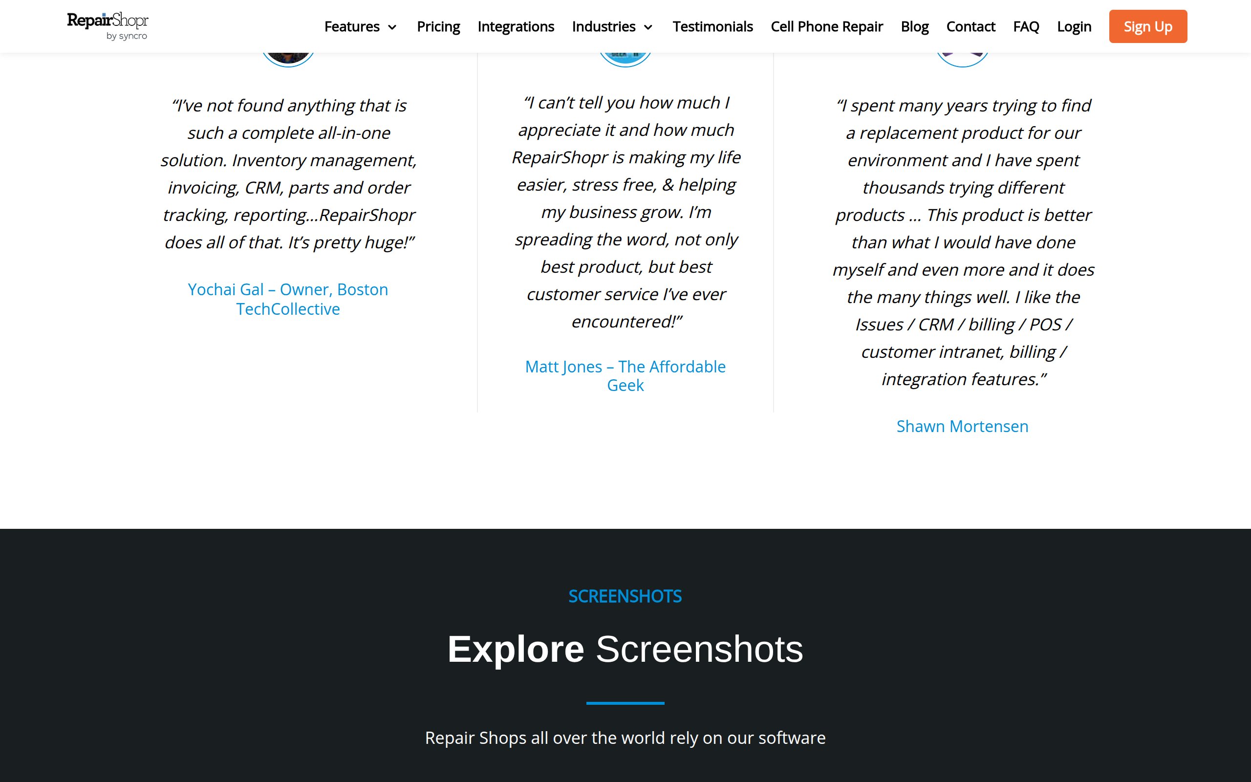 RepairShopr - website image