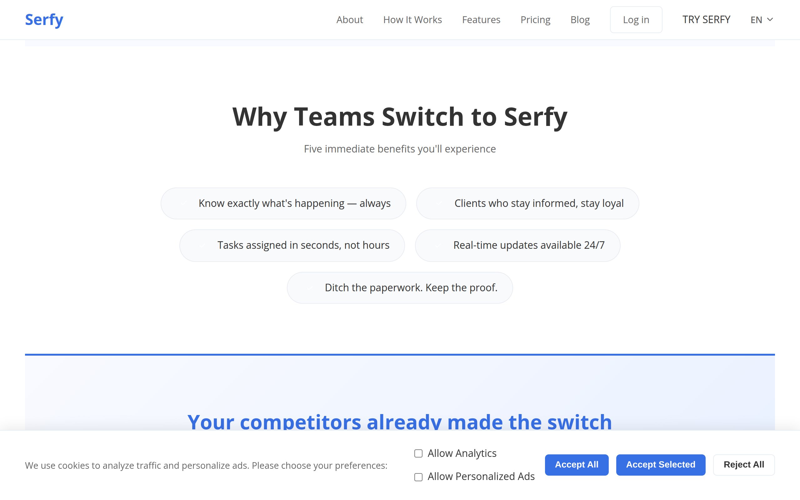 Serfy - website image