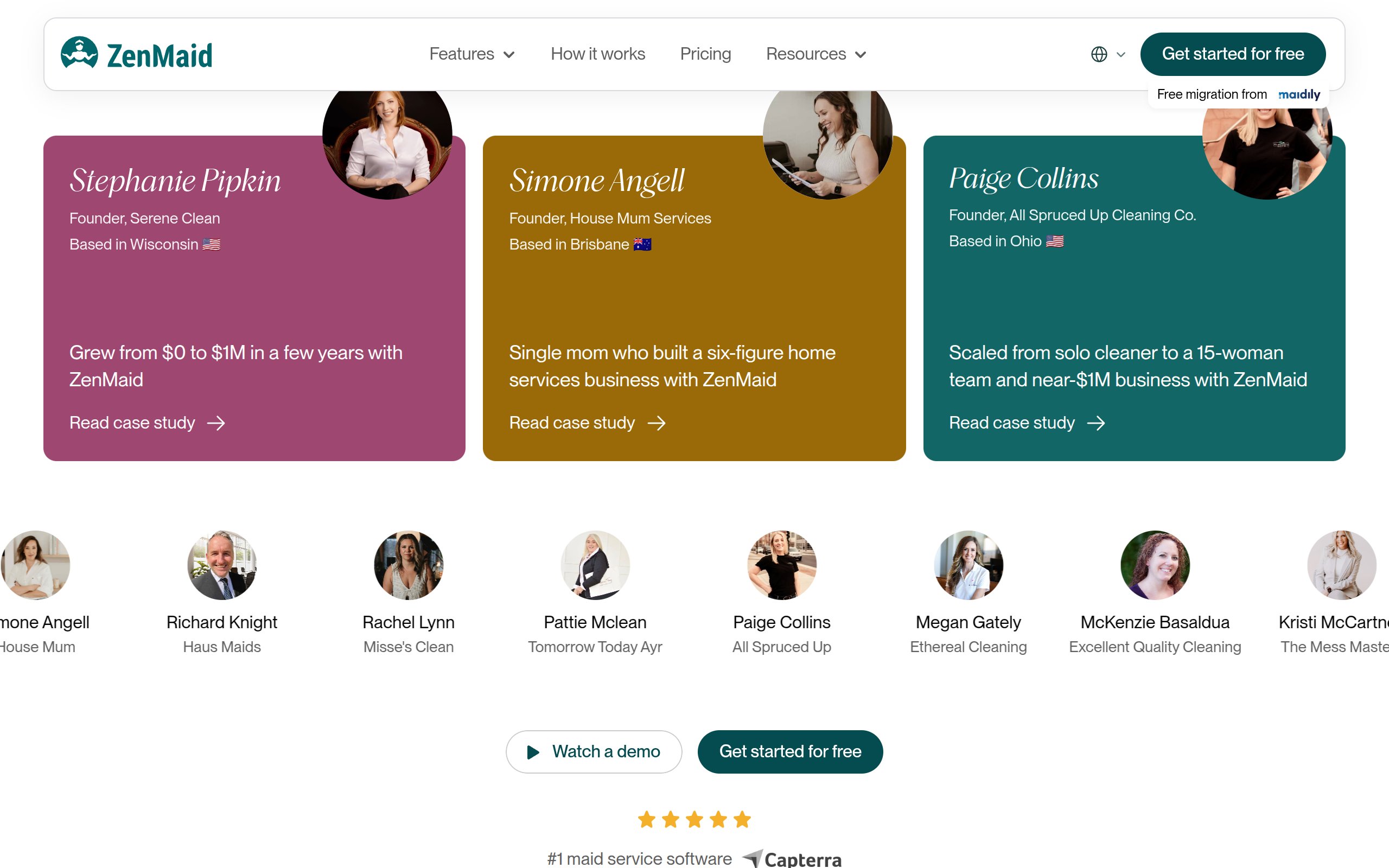 ZenMaid - website image