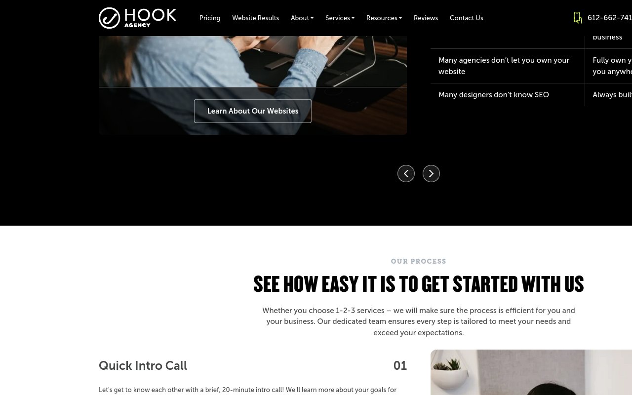 Hook Agency - website image