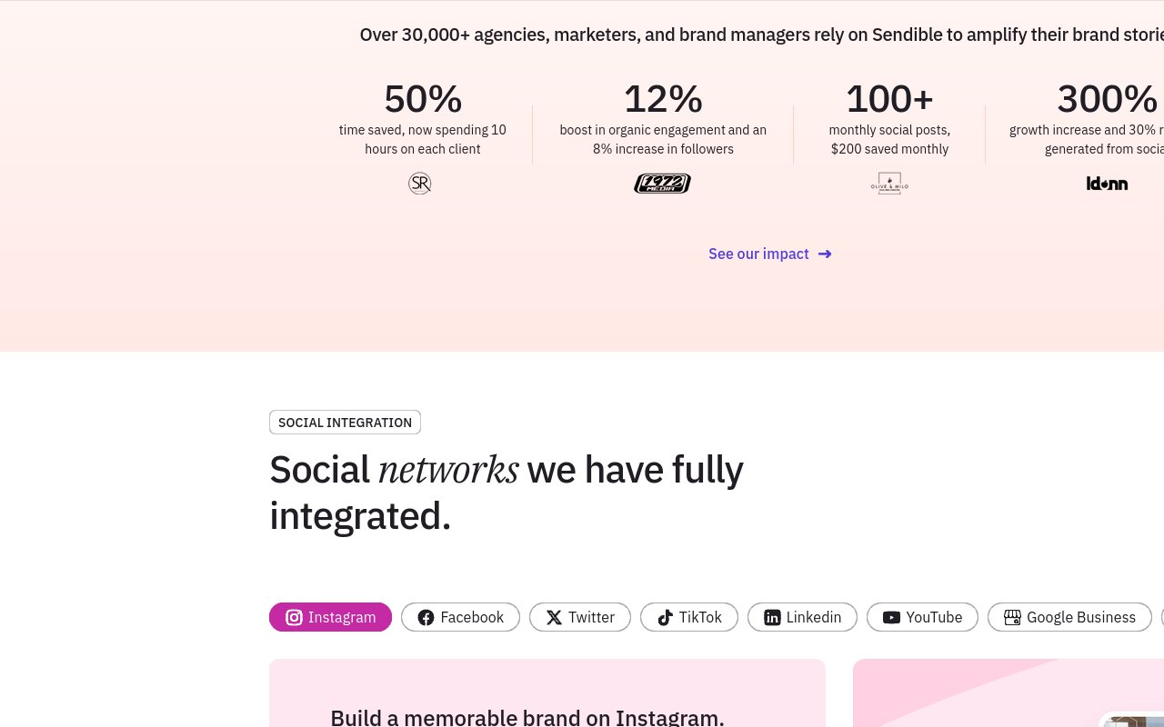 Sendible - website image