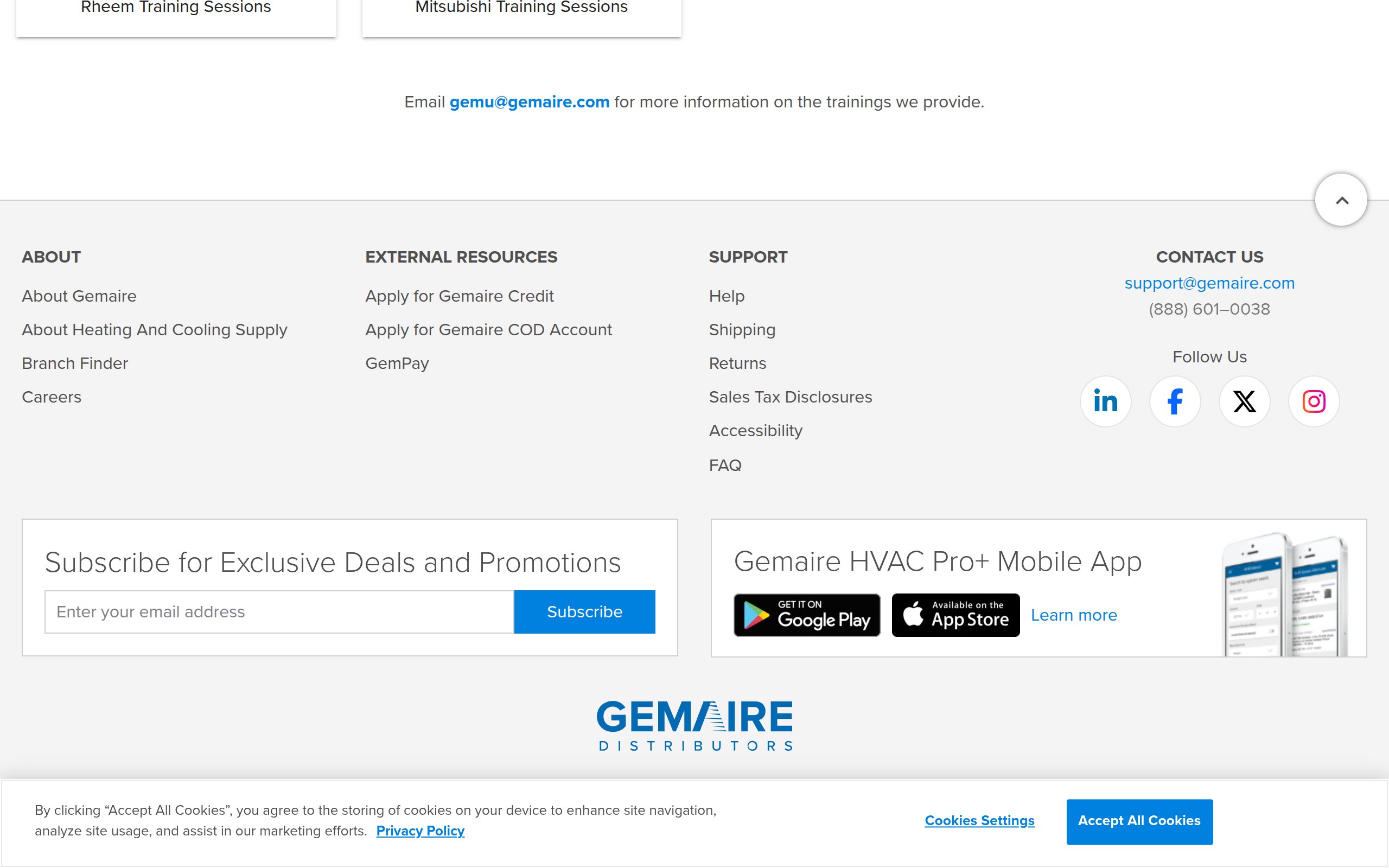 Gemaire Distributors - website image