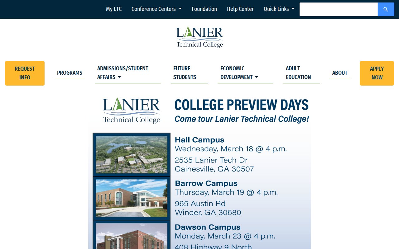 Lanier Technical College — Air Conditioning Technology (AAS) - website image