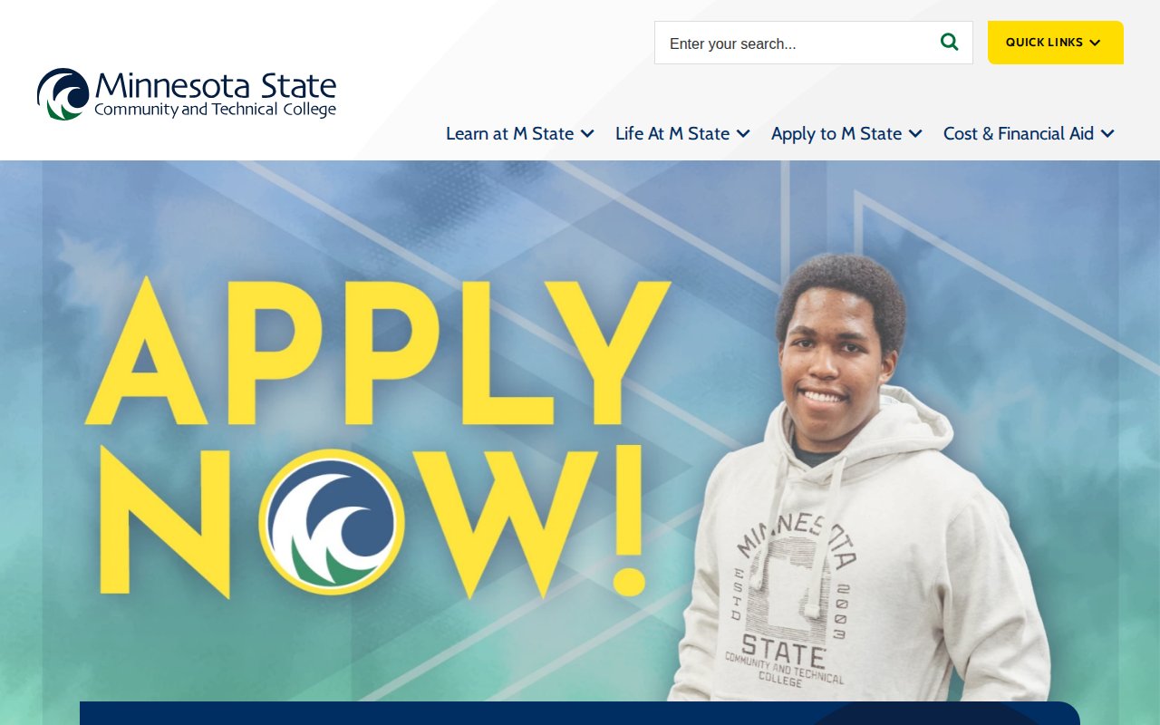 M State (Minnesota State Community and Technical College) — HVAC/R (Heating, Ventilation, Air Conditioning and Refrigeration) - website image