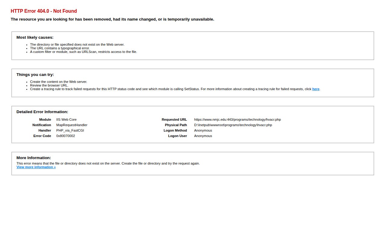 New Mexico Junior College — Heating, Ventilation, Air Conditioning and Refrigeration (HVACR) - website image