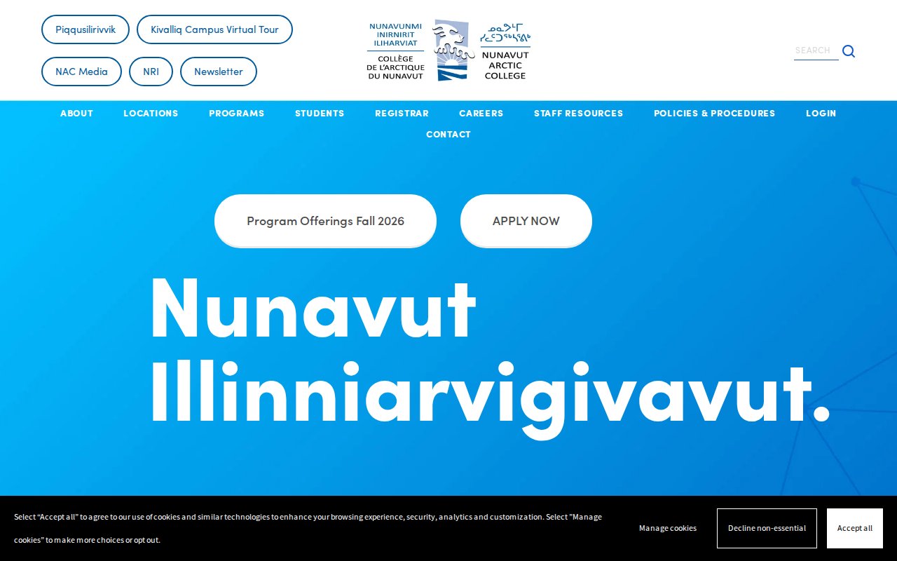 Nunavut Arctic College — Oil Heat Pre-Apprenticeship - website image