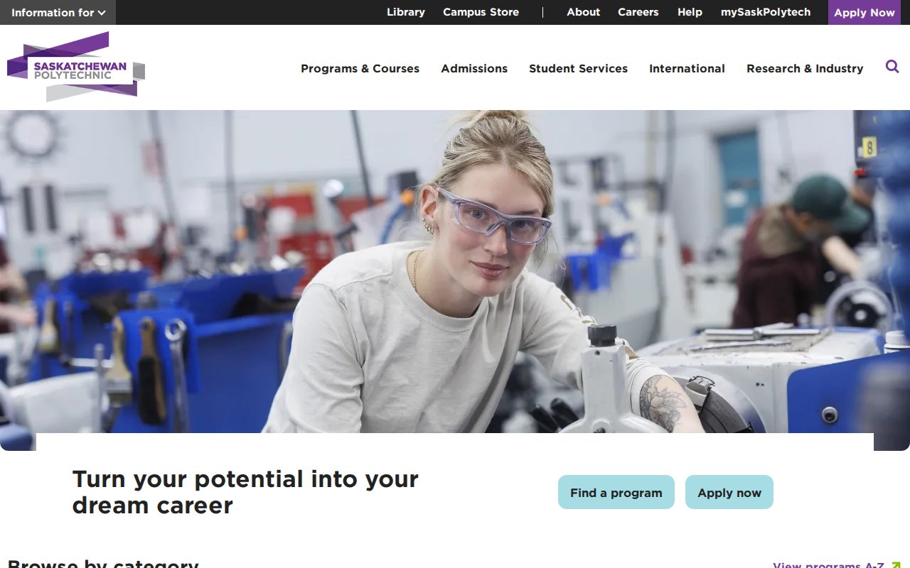 Saskatchewan Polytechnic — Saskatoon — Refrigeration and Air Conditioning Mechanic Certificate - website image