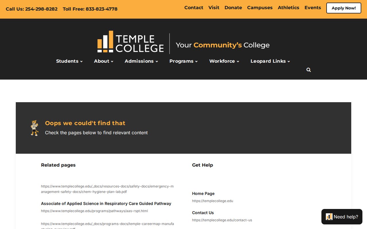 Temple College — Heating, Ventilation, Air Conditioning and Refrigeration (HVACR) - website image