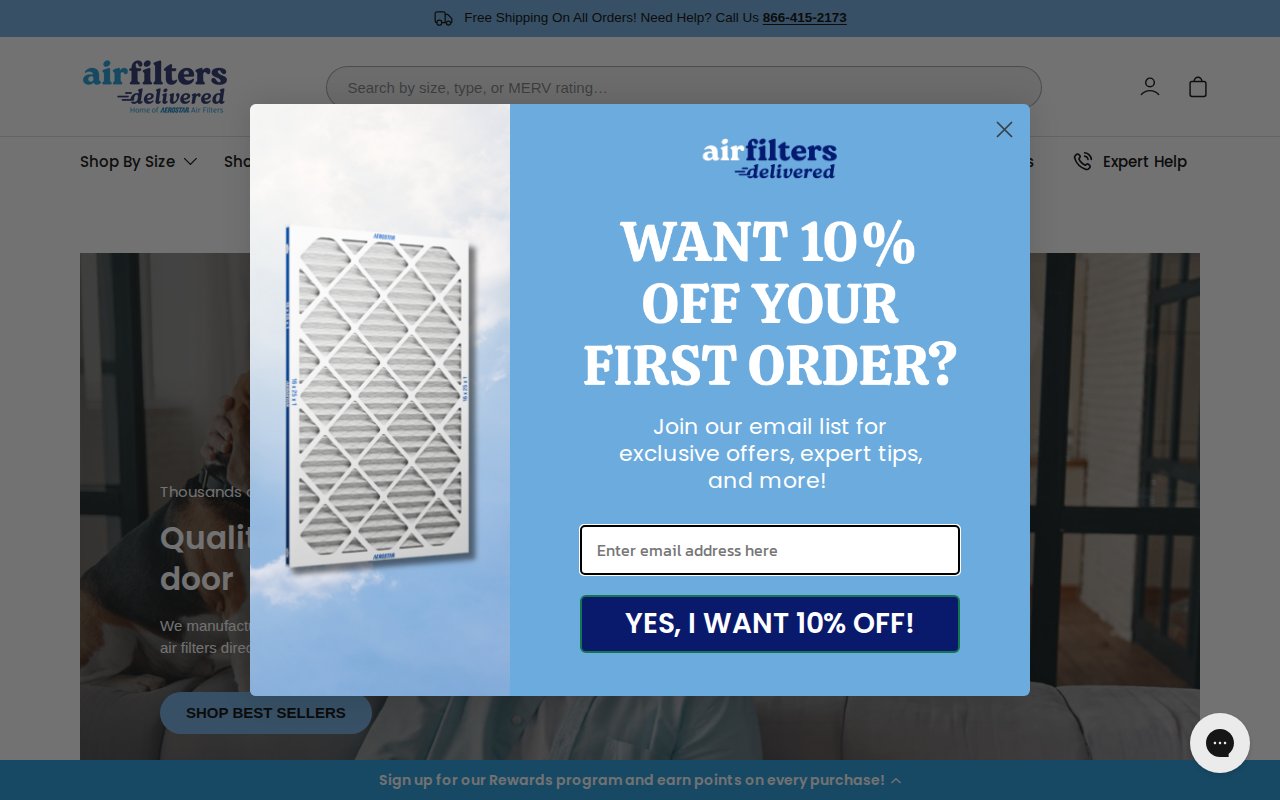Air Filters Delivered - website image